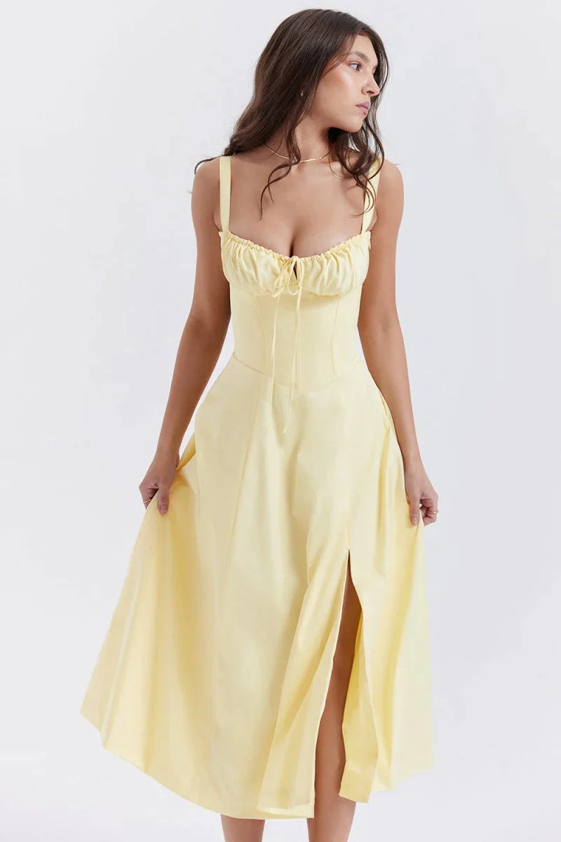 Vestido Linda | Vestido Midi Modelador com Corset