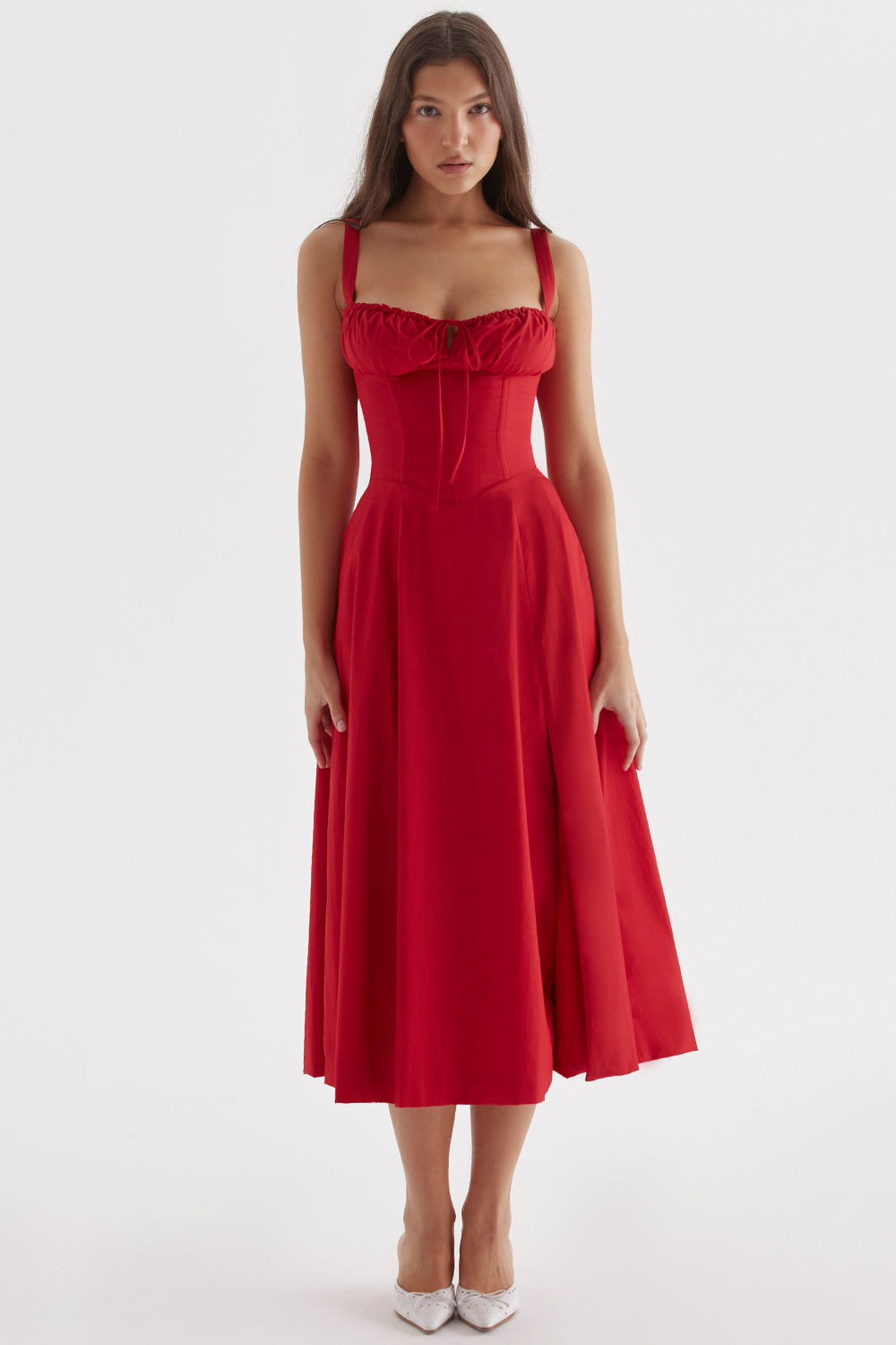 Vestido Linda | Vestido Midi Modelador com Corset